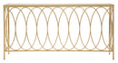 Console Arc Similmarble 160x40x79 cm in Ferro MDF e Vetro Oro e Crema