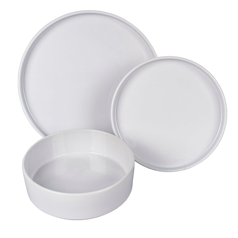 Servizio Piatti da Tavola 12 Pezzi in Gres VdE Tivoli 1996 Gourmet Bianchi