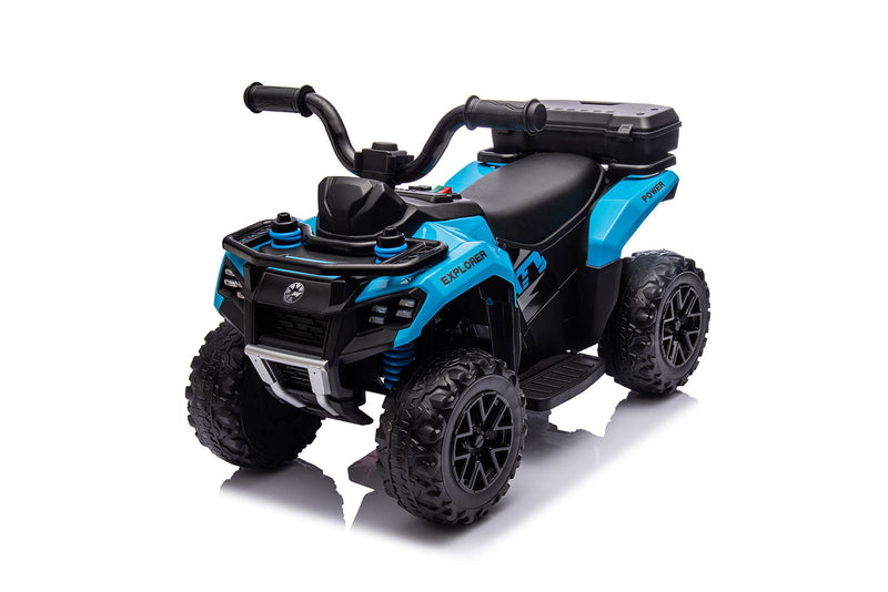 Quad Elettrico per Bambini Safari 6V con Bauletto Posteriore Blu  