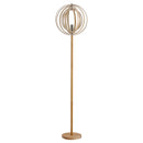Lampada da Terra in Acciaio Colore Legno Ø38x160 cm 