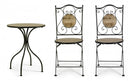 Set Tavolino e 2 Sedie Pieghevoli da Giardino Kansas in Metallo