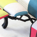 Poltrona Relax Reclinabile 76,5x73x47 cm Push Back in Tessuto Patchwork