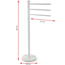 Piantana Portasciugamani Milano da bagno 3 Bracci in Metallo Bianco 22x31x85 cm