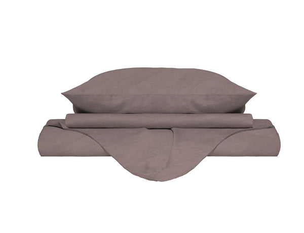 acquista Copripiumino con Sacco e Federe Linea Water Washed Rosa Antico