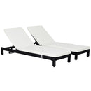 Set 2 Lettini Prendisole in Acciaio Nero con Cuscino Crema 
