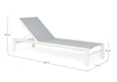 Lettino Prendisole da Giardino 74x200x98h cm Skipper New con Ruote Bianco 