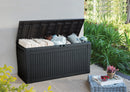 Baule Cassapanca da Esterno 116,7x57x44,7 cm in Resina Effetto Legno Keter Comfy Antracite