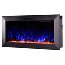 Camino Elettrico da Pavimento 45,4x91,4x18,5 cm Effetto Fiamma 1500W Racy 36 Nero