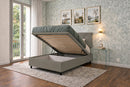 Letto Singolo Contenitore Imbottito Similpelle Cappuccino BoxMax Testata Button Varie Misure