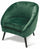 Gepolsterter Samtsessel mit grünen Soriani-Holzbeinen