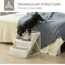 Scaletta per Cani e Gatti Pieghevole 3 Gradini Antiscivolo 49x38x38 cm  in Polipropilene Beige