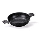 Batteria di Pentole 8 Pezzi Antiaderente Induzione in Alluminio Effetto Pietra Moneta Magnolia Stone Black