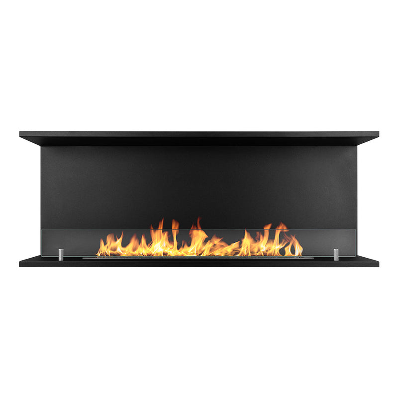 Camino a Bioetanolo da Incasso ad angolo 120x24,5x50 cm Trevi 120 Nero 