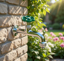 Rubinetto per Fontana da Giardino in Ottone Cromato con Ghiera in Tinta Belfer RUB/018 Verde