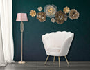 Poltrona Vienna Crema 85x76x88 cm Spugna e Tessuto e Metallo Bianco e Oro