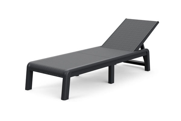 online Lettino da Giardino Prendisole 187,5x58x29 cm Reclinabile in 4 Posizione Keter Mallorca Effetto Juta Grafite