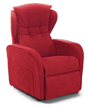 Poltrona Alzapersona Elettrica 2 Motori 75x108x85 cm in Tessuto Dispositivo Medico 1 Rosso 