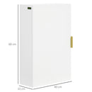 Pensile Mobile Bagno Sospeso con Anta Decorata 40x15x60 cm in MDF Bianco 
