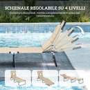 Lettino Prendisole Pieghevole con Foro per il Viso Imbottito e Schienale Reclinabile in Poliestere Beige      