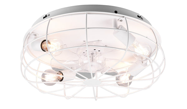 sconto Plafoniera con Ventilatore da Interno Attacco E27 Ø50 cm Metallo Bianco Opaco