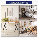 Set 2 Gambe Tavolo a X 40x2,5x43 cm in Acciaio Nero