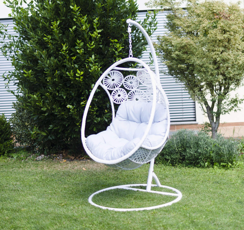Amaca Dondolina da Giardino 116x100x200 cm Clinton Bianco