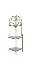 Scaffale Angolare 3 Ripiani 49x33x126 cm in Acciaio Guenda Verde Scuro