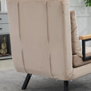 Poltrona Letto 3 in 1 con Schienale Reclinabile 63x73x81 cm e Cuscino in Tessuto Effetto Velluto Beige      