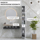Colonna Bagno Salvaspazio 20x20x178 cm con Armadietti Ripiani Aperti e Cassetto in Legno Bianco  