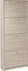 Schuhschrank 4 Türen 63x154x18 cm Ulme hell