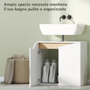 Mobile Sottolavabo 60x35x57,9 cm con 2 Ante Ammortizzate per Lavabo Senza Piedistallo in MDF Bianco      