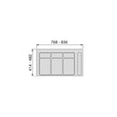 Base 3 Posti per Pattumiera Differenziata per Cassetti Cucina 90 cm in Plastica Emuca Grigio