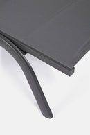 Lettino Prendisole da Giardino 61x192x96 cm con Ruote in Alluminio Antracite