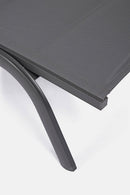 Lettino Prendisole da Giardino 61x192x96 cm con Ruote in Alluminio Antracite