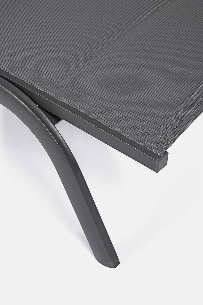 Lettino Prendisole da Giardino 61x192x96 cm con Ruote in Alluminio Antracite