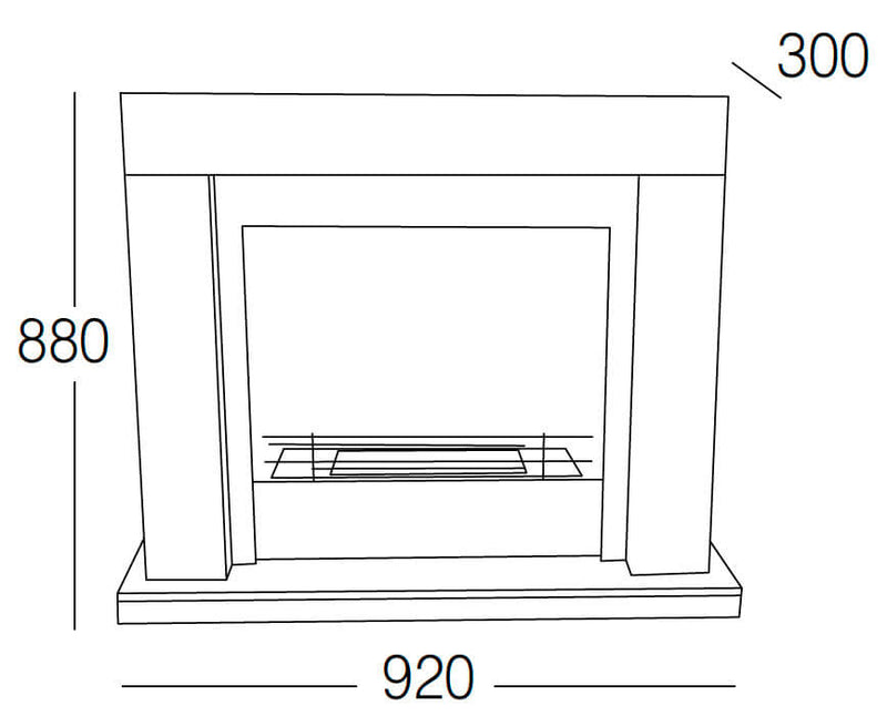 Camino a Bioetanolo da Pavimento 100x30x88 cm Karlsen Udine Bianco