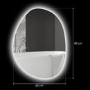Specchio da Bagno 80x5x60 cm Illuminato a LED 3 Tonalità in Vetro Temperato Argento  