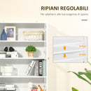 Mobile Libreria Chiusa 76x40x178,5 cm con Vetrina e Armadietto Inferiore in MDF Bianco  