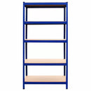 Set 9 Scaffali ad Incastro Piani in MDF Struttura in Acciaio Blu