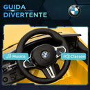 Macchina Elettrica per Bambini 108x69,5x51 cm Licenza BMW M4 con Telecomando Clacson e Fari Giallo      