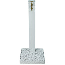 Fontana da Giardino con Rubinetto in Ottone e Base con Ciottoli 40x40x97 cm in Acciaio Bianco