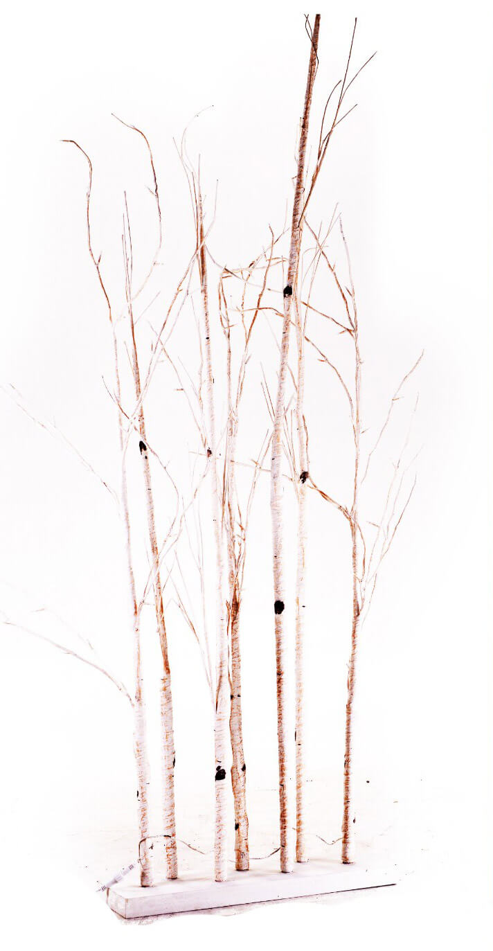 Albero di Natale Luminoso in Legno H180cm Betulla Bianco