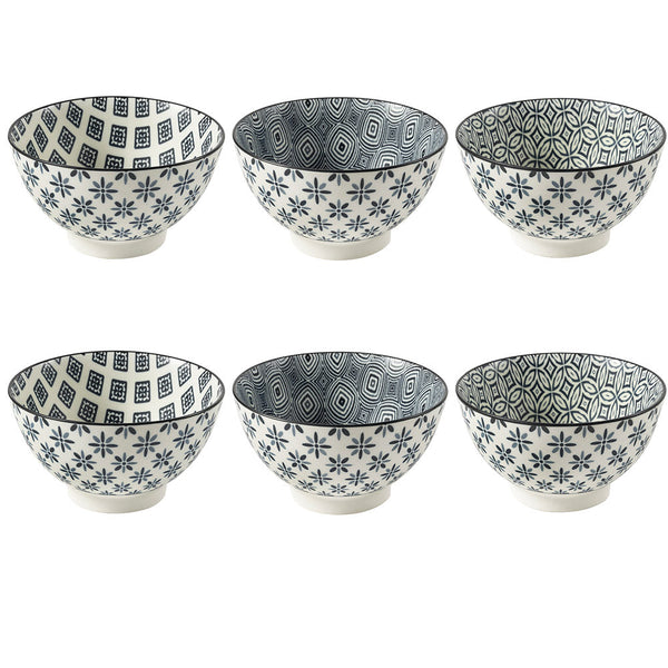 prezzo Set 6 Coppette Ø13,5x8 cm 350 ml in Gres VdE Tivoli 1996 Double Blue