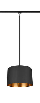 Lampada a Sospensione da Interno  E27 in Tessuto Nero Oro
