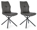 Set 2 Sedie 50x66x94h cm Kepler Pu Antracite 