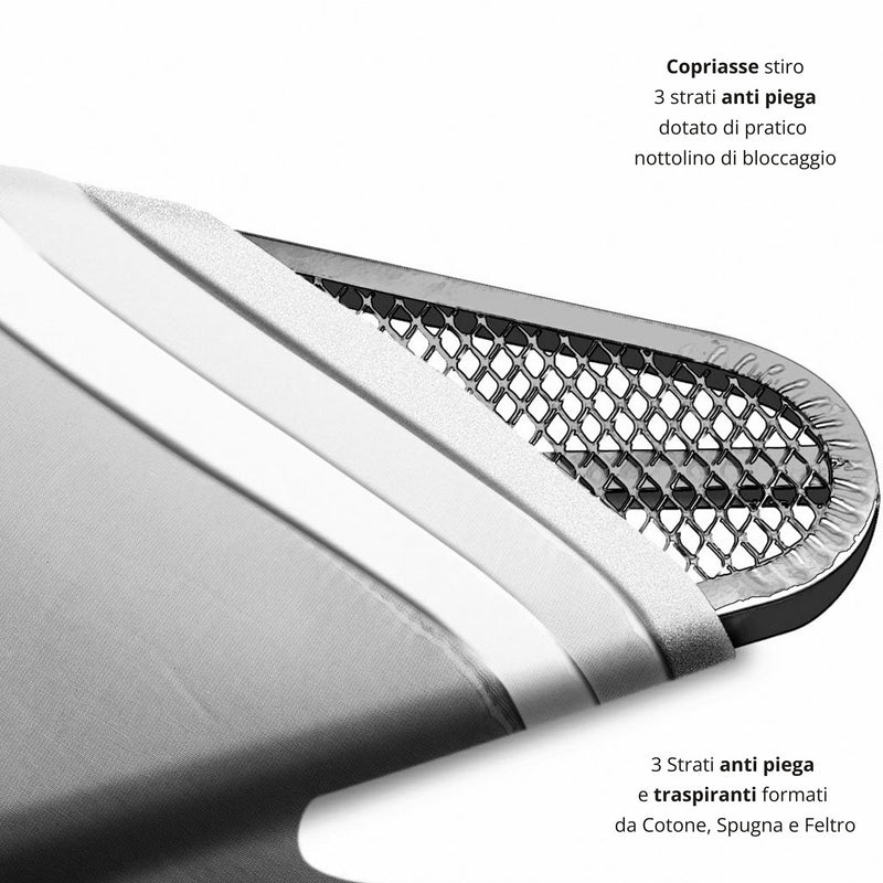 Asse da Stiro Completo Festival 125x48 cm con Piano Stiramaniche Regolabile in Altezza      