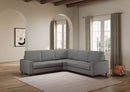 Divano Angolare 5 Posti 246x246x85 cm Sakar in Tessuto Grigio