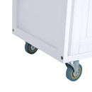 Mobiletto Carrello da Cucina con Ruote in Legno di Pino Bianco 146x75x91.5 cm