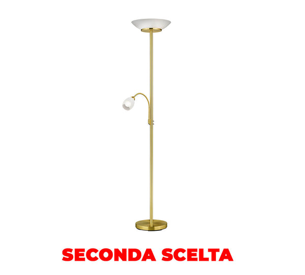acquista Piantana da Interno E27+E14 in Metallo Ottone Satinato Seconda Scelta