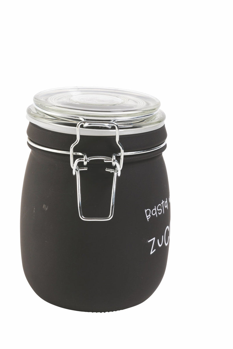 Barattolo Zucchero con Scritta Ø10,8x17,3 cm in Vetro con Chiusura in Metallo VdE Tivoli 1996